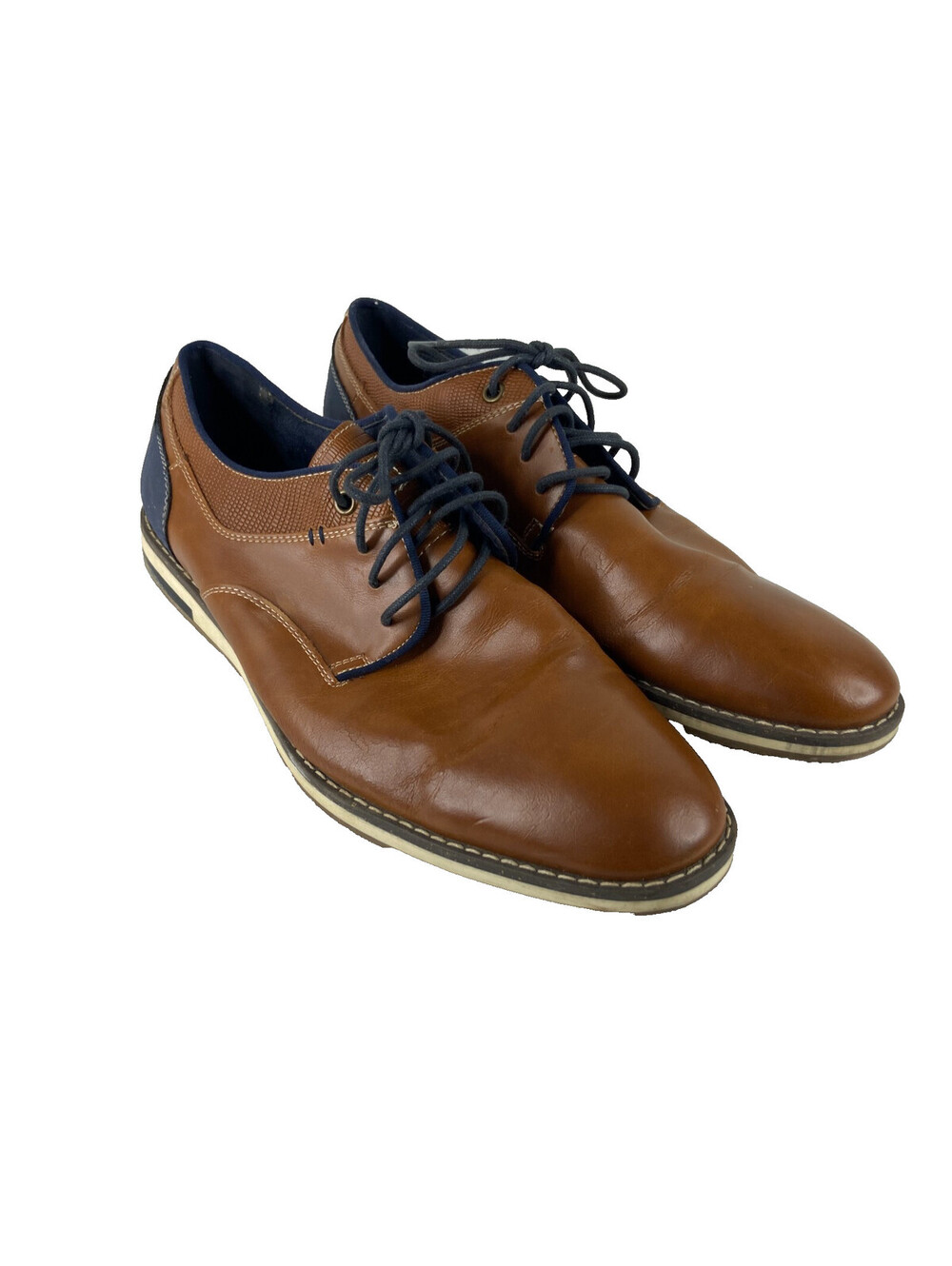 Freeman Morgan Men 11M Memory Foam Oxford Dress Shoe F118002 Brown Blue